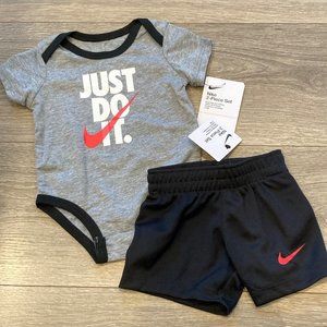 NWT Nike baby boy 3 month 2-piece onesie shorts outfit